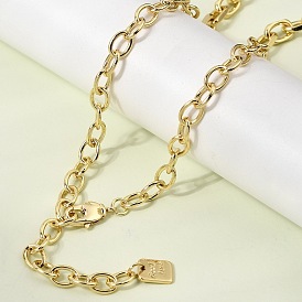 6мм латунные кабельные цепочки ожерелья, стойки покрытие, долговечный, без кадмия и без свинца