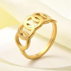 Полое кольцо 304 перстень из нержавеющей стали для женщин, ионное покрытие (ip)