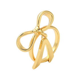 Bowknot Brass Finger Open Cuff Rings for Women