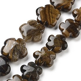 Природных тигровый глаз бисер нитей, цветок