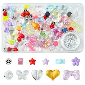 106 шт. 11 стили прозрачные акриловые бусины разных цветов с прочной эластичной эластичной нитью с бисером