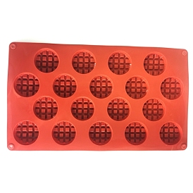 Silicone Baking Molds Trays, with 18 Waffle-shaped Cavities, Reusable Bakeware Maker, for Fondant Chocolate Candy Making