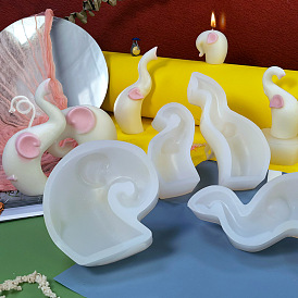 Elephant Shape DIY Candle Silicone Molds, Resin Casting Molds, For Candle Making