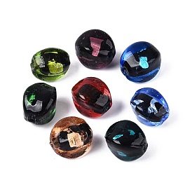 Стеклянные бусины, с фольгой внутри, ручная работа, самородки