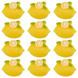 80Pcs Opaque Resin Cabochons, Imitation Food, Lemon