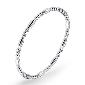 304 Stainless Steel Oval Beaded Hinged Bangle