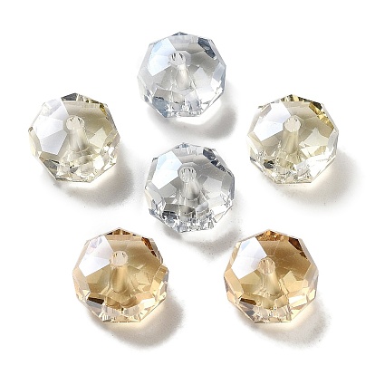 Гальванические стеклянные бусины, гальваническое покрытие, граненые, рондель