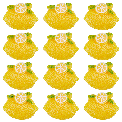 80Pcs Opaque Resin Cabochons, Imitation Food, Lemon
