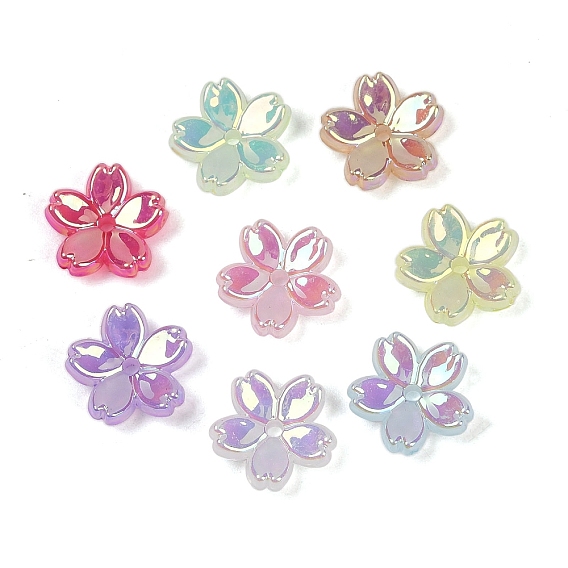 Акриловый шарик крышки, радужный, 5-лепестков цветка