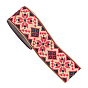 Rhombus Pattern Ethnic Style Embroidery Floral Polyester Ribbons, Jacquard Ribbon, Tyrolean Ribbon, Garment Accessories
