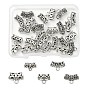 25Pcs 5 Style Tibetan Style Alloy Tube Bails, Loop Bails, Hollow Curved Tube