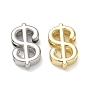 Brass Slider Charms, Dollar Sign, Cadmium Free & Lead Free, Rack Plating, Long-Lasting Plated