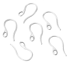 304 Stainless Steel Earring Hooks, Ear Wire, with Horizontal Loop