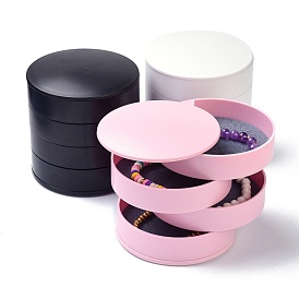 4-Layer Rotating Travel Jewelry Tray Case, Jewelry Organizer with Felt Cloth, for Bracelets Rings Bracelets