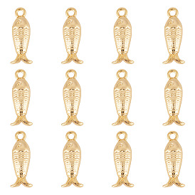 12 шт. Латунные подвески, рыба