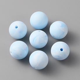 Perles de silicone écologiques de qualité alimentaire, ronde