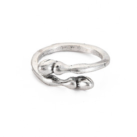 Tibetan Style Alloy Open Cuff Ring for Men Women, Cadmium Free & Lead Free