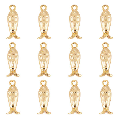 12 шт. Латунные подвески, рыба