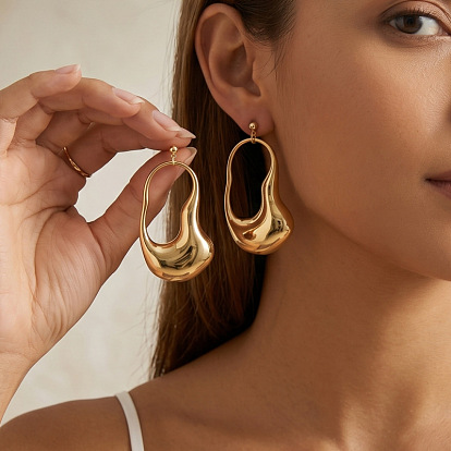 Alloy Stud Dangle Earrings, Nuggets