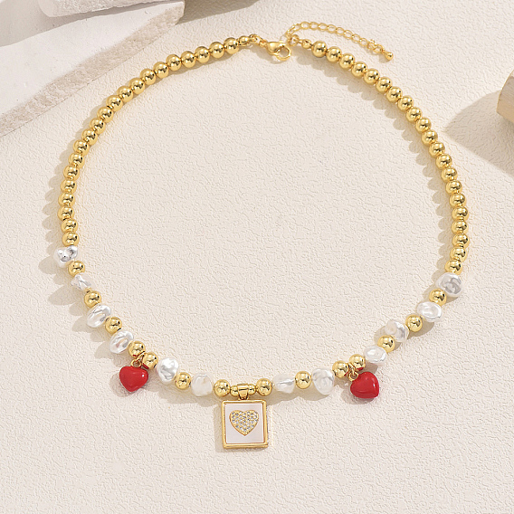 Элегантные латунные и искусственные жемчужины квадратные ожерелья-нагрудники для женщин