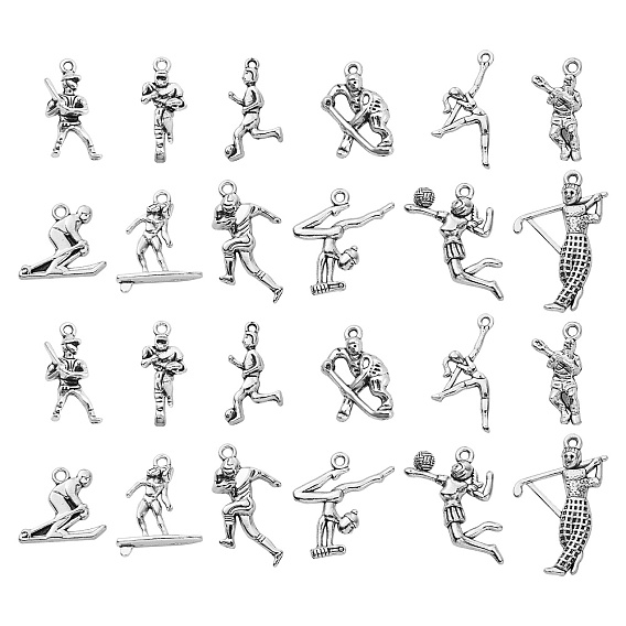 60 шт 12 стили подвески из сплава в тибетском стиле, хоккеистом