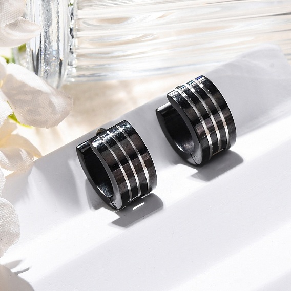 304 серьги-кольца из нержавеющей стали с эффектом полировки, ионное покрытие (ip)