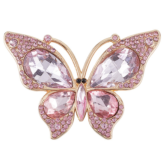 1кабошоны из поликарбонатного сплава со стразами, бабочка, золотой свет