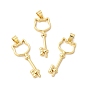 Rack Plating Brass Pendants, Long-Lasting Plated, Cadmium Free & Lead Free, Cat Key