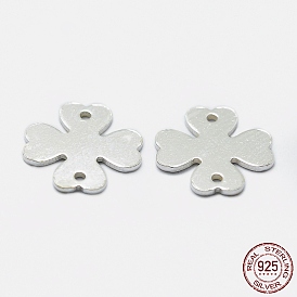 925 Sterling Silver Links, Clover, with S925 Stamp