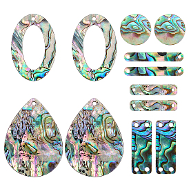 DIY Jewelry Making Kits, including Natural Shell Link & Cabochon & Pendants, Mixed Shapes