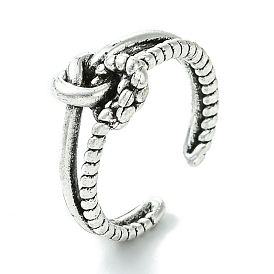 Knot Alloy Open Cuff Ring, Lead Free & Cadmium Free