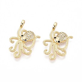 Латунные микро проложить кубического циркония подвески, кальмар