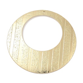 Rack Plating Brass Big Pendants, Long-Lasting Plated, Lead Free & Cadmium Free, Round Ring Charms