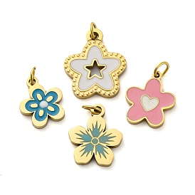 304 из нержавеющей стали шармы эмали, с целью перехода в кольце, , ионное покрытие (ip), реальный 18 k позолоченный