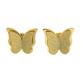 Ion Plating(IP) 304 Stainless Steel Stud Earrings, Butterfly