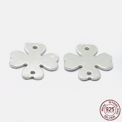 925 Sterling Silver Links, Clover, with S925 Stamp