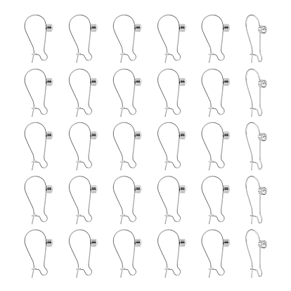 30шт. 304 фурнитура для сережек-колец из нержавеющей стали, провода почек, с четким кубического циркония