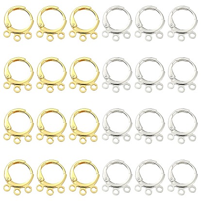 20шт. 2 цветная латунная фурнитура для серег с защелкой, с петлями