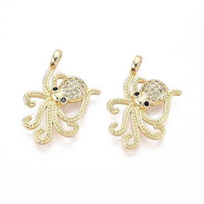 Латунные микро проложить кубического циркония подвески, кальмар