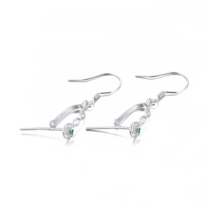 925 hallazgos de aretes de plata esterlina, con micro allanar zirconia cúbico, barra de enlaces y hielo pellizcar fianza, flor