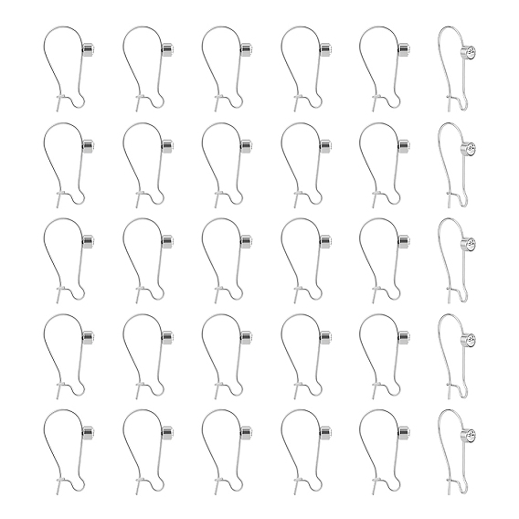 30шт. 304 фурнитура для сережек-колец из нержавеющей стали, провода почек, с четким кубического циркония