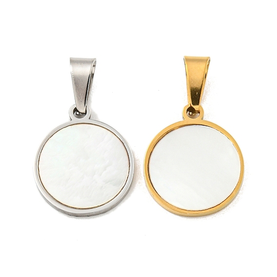 304 плоские круглые подвески из нержавеющей стали с натуральным белым корпусом