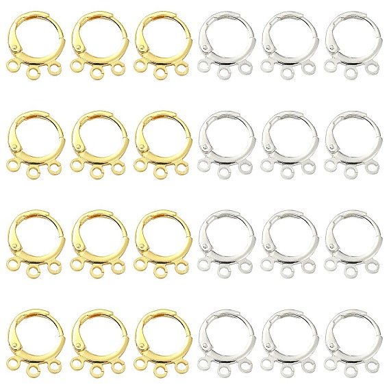 20шт. 2 цветная латунная фурнитура для серег с защелкой, с петлями