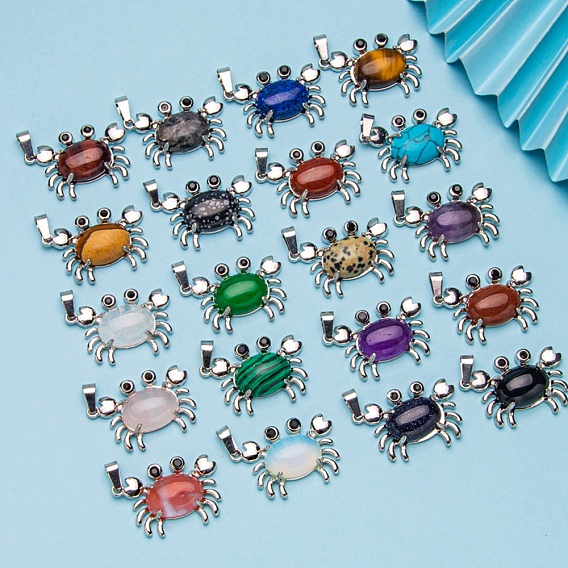Природные и синтетические Gemstone подвески, краб