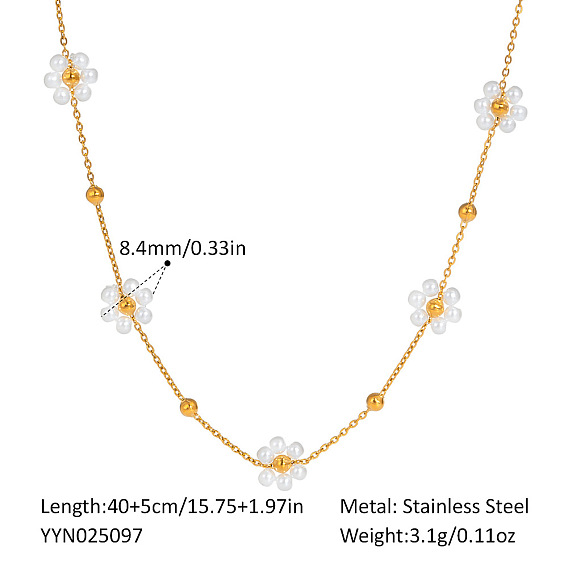 Ожерелья из плетеной цветочной цепочки из нержавеющей стали для женщин, золотые