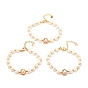 Браслеты из натурального жемчуга, реальный 18 k позолоченный, С латунными круглыми бусами, долговечный