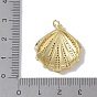 Rack Plating Brass Micro Pave Clear Cubic Zirconia Pendants, with Jump Rings, Cadmium Free & Lead Free, Long-Lasting Plated, Shell