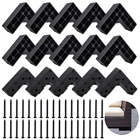 16шт. полипропиленовые ножки для диванной мебели, Сменные ножки L-образной формы, с 48шт 304 винтами из нержавеющей стали