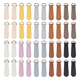 40 шт. 10 цвета pu кожа застежка-молния язычки, с пряжкой сплава