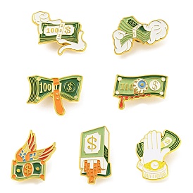 Dollar Enamel Pins, Golden Alloy Badge for Backpack Clothes
